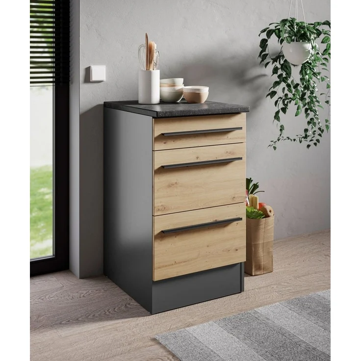 BASIC by Balculina Unterschrank Jazz B/T/H 50x60x90 cm (1-St) Breite 50cm, Melaminbeschichtung – Bild 3