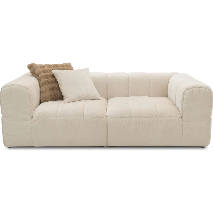 DOMO. collection Sofa 800 019, 2-Sitzer Couch mit Taschenfederkern und gepolsterter Rückenlehne, 2er Bigsofa, Polstergarnitur 113 x 220 x 72 cm (BxTxH), creme – Bild 2