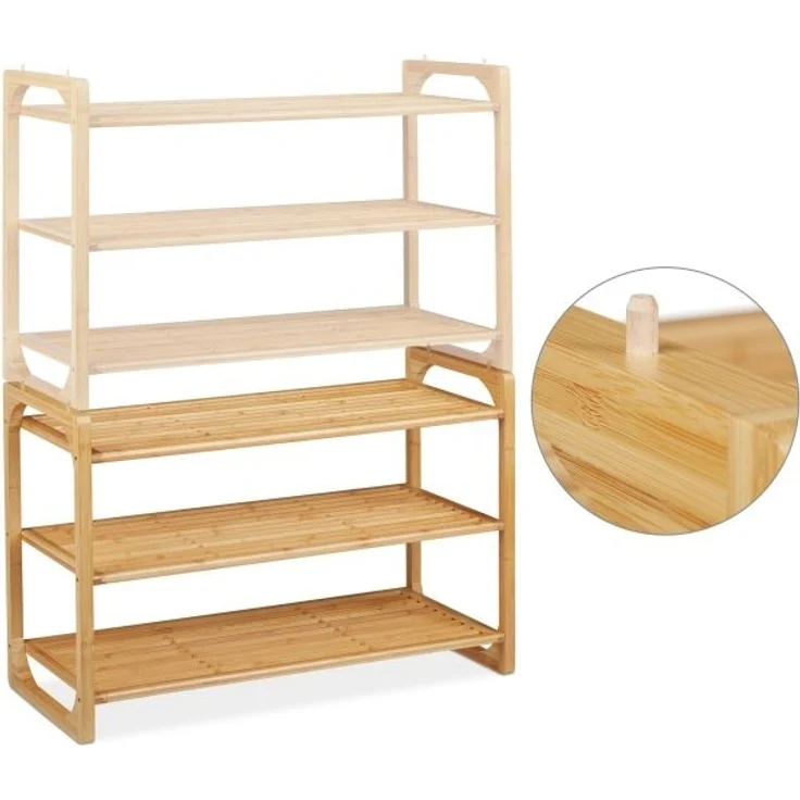 Schuhregal Bambus stapelbar – Bild 6
