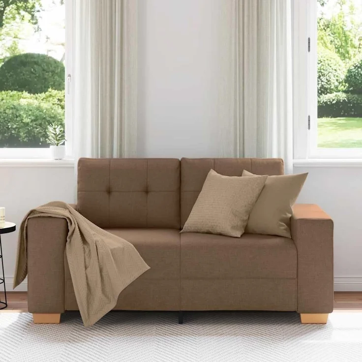 vidaXL Loveseat-Sofa Braun 120 cm Stoff 4105072 – Bild 4
