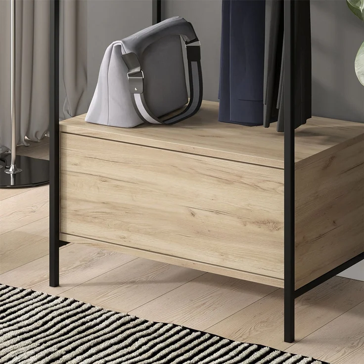 Kleiderschrank Enya Holz 60 x 180 cm mit Schublade Vicco – Bild 4