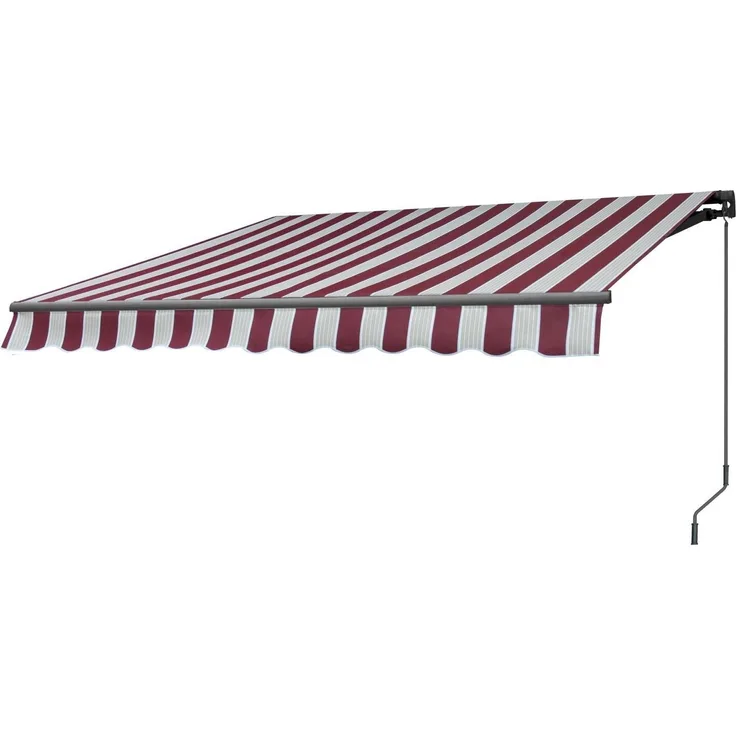 TrendLine Gelenkarm-Markise 4 x 2,5 m rot-weiß-schwarz gestreift