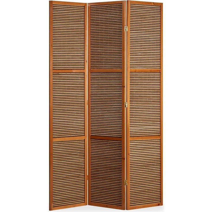 Raumteiler Höhe 2 m, Holz Braun, 200x130 cm – Bild 1