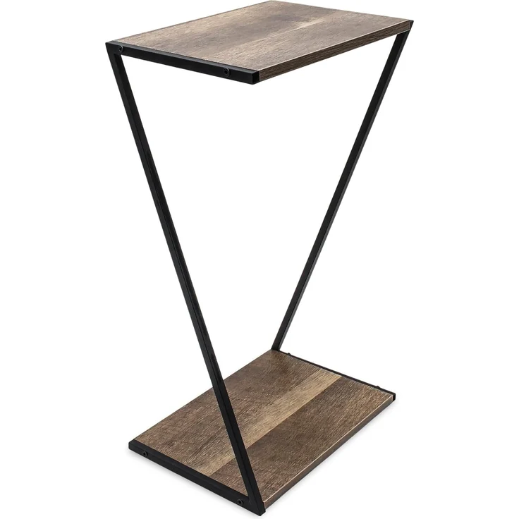 Spetebo Blumentisch Holz Pflanzenständer mit Metall Gestell (Anzahl, 1-St, Stück), asymmetrisch geformter Blumentisch – Bild 1