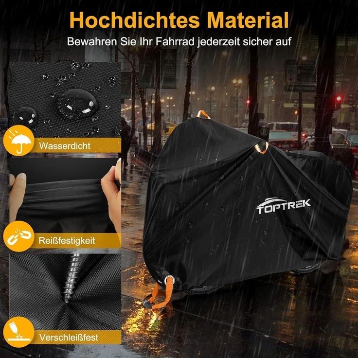 Toptrek 2-Fahrradabdeckung 210D Wasserdicht Oxford-Gewebe 210x110x95cm – Bild 2