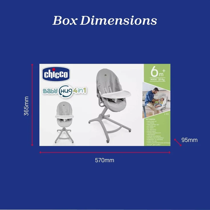 Chicco Mahlzeitenset für Baby Hug 4 in 1 (Hochstuhlschale + Frottierbezug) – Bild 4