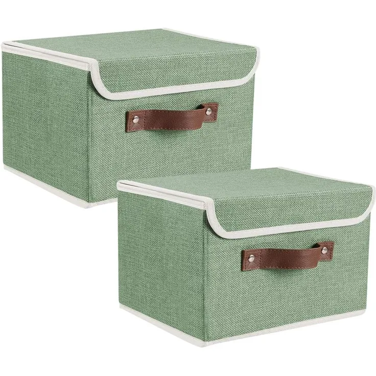 ABC Aufbewahrungsbox mit Deckel, 2er-Set, faltbar, aus Stoff