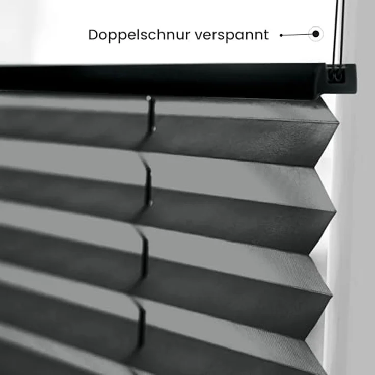 Sonello Plissee Klemmfix ohne Bohren 40x120 cm Schwarz Faltrollo Plisseerollo Jalousie für Tür & Fenster Blickdicht Sichtschutz Sonnenschutz Fertifplissee Rollo – Bild 3
