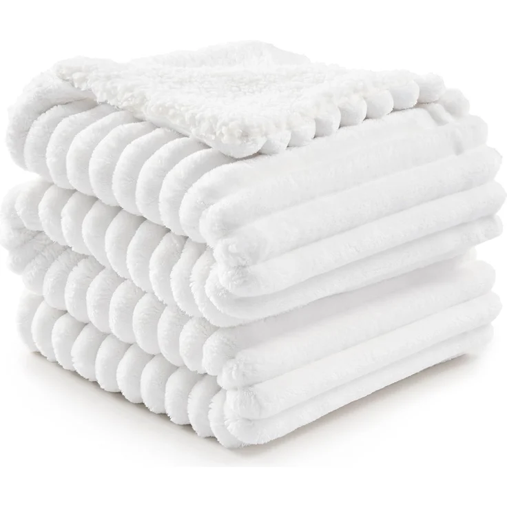 BEDELITE warme Decke Sherpa Kuscheldecke Flauschig Weiß XXL 220x240 | dicke Deko Fleecedecke, Cord Überwurf für Wohnzimmer und Schlafzimmer, weiche Wohndecke, Tagesdecke, das ideale Geschenk