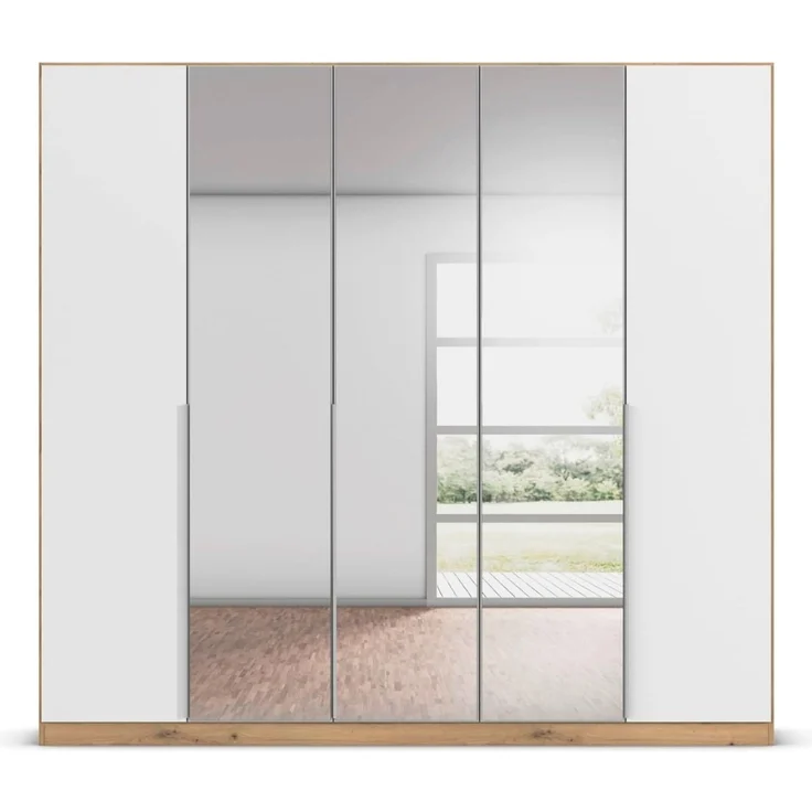 Kleiderschrank Rauch Alabama 5-türig Spiegel Weiß/Artisan Eiche 226x210 cm – Bild 8