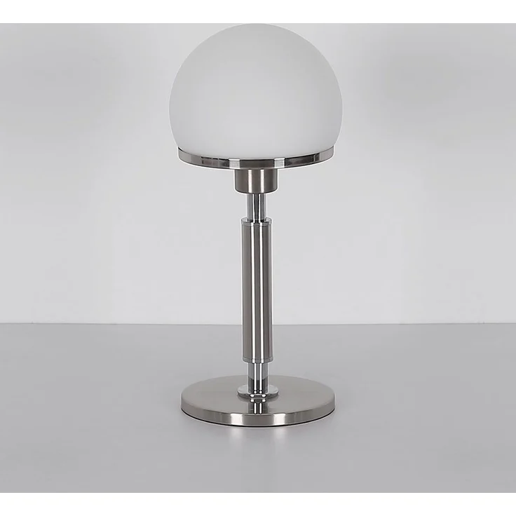 Tischleuchte, Pilz Design, Glas, opal, H 40 cm – Bild 8