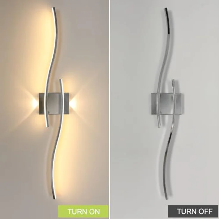 Goeco LED Wandleuchte Innen Dimmbar 89CM 29W Lange Wandlampe Flurlampe mit Fernbedienung 3000K-6500K Chrom Wandbeleuchtung LED mit Memory-Funktion für Wohnzimmer Schlafzimmer Küche – Bild 7