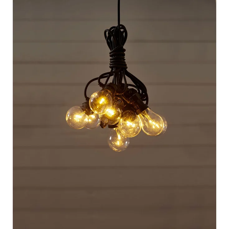 Garten Lichterkette, Beleuchtung Circus, transparent, 10 LED Leuchtmittel warmweiss,4,5 m , 476-53