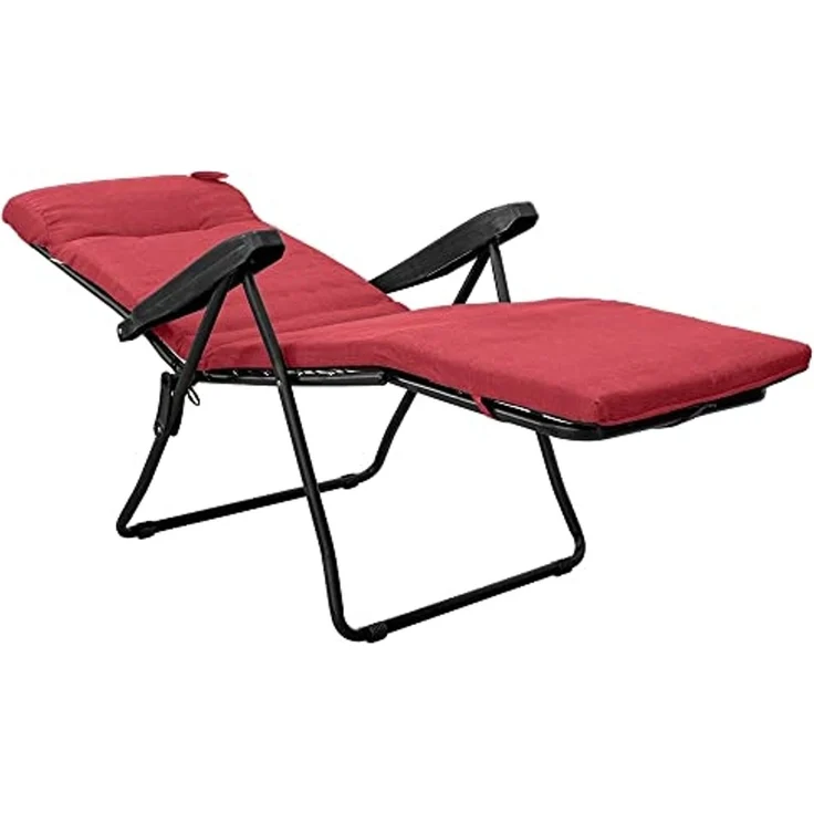 GARDENIA Liegestuhl zum Relaxen, neigbar, automatisch, rot, aus Stahllegierung, 84 x 60 x H 105 cm – Bild 5