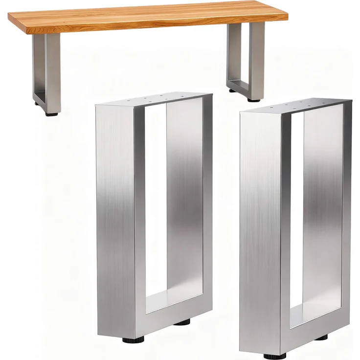 DanDiBo 2x Bankgestell Edelstahl 43 x 40 cm Bank Füße Bankbeine 96674 Bankkufen Couchtisch Tisch Beine Tischgestell – Bild 1
