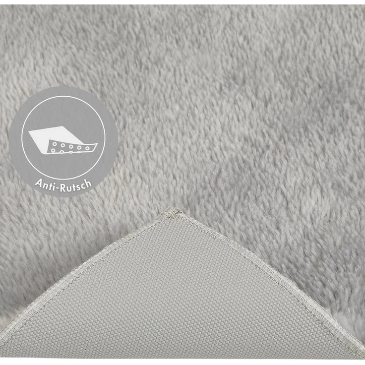 andiamo Badematte rutschfest Florida - Badezimmerteppich weich und flauschig - Badteppich rutschfest waschbar Duschvorleger Badvorleger für Badezimmer 40x60 cm grau – Bild 2