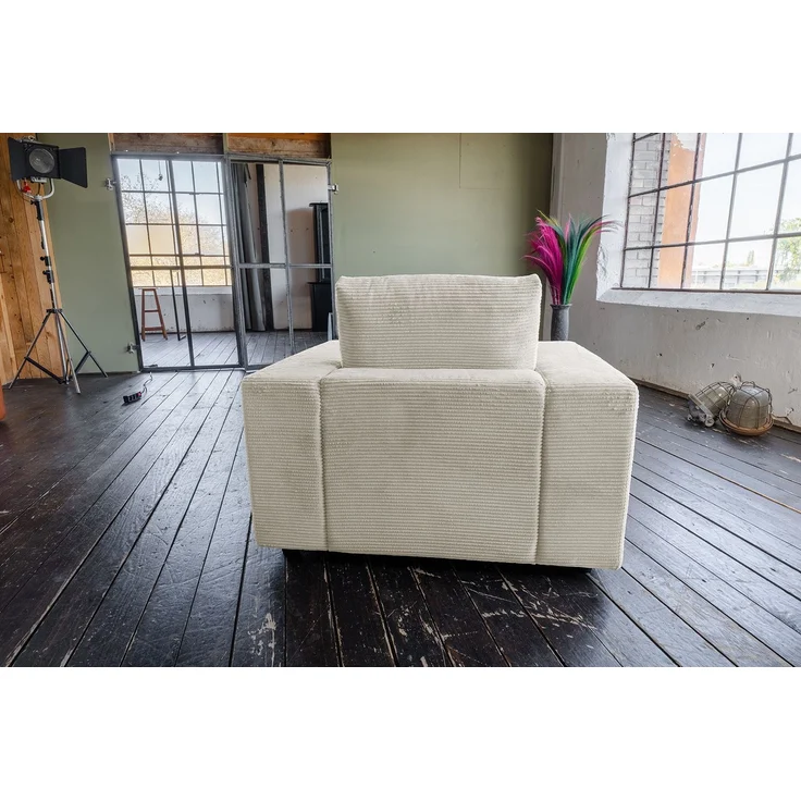 KAWOLA Sessel MADELINE Cord cremeweiß 88 x 106 x 119 cm – Bild 7