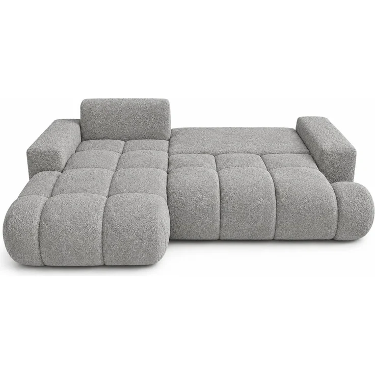KRISAN MÖBEL Ecksofa BUBBLE in Grau mit Schlaffunktion & Ottomane links, modernes Polstersofa, 275 × 73 x 170 cm, Liegefläche 160 × 216 cm – Bild 2