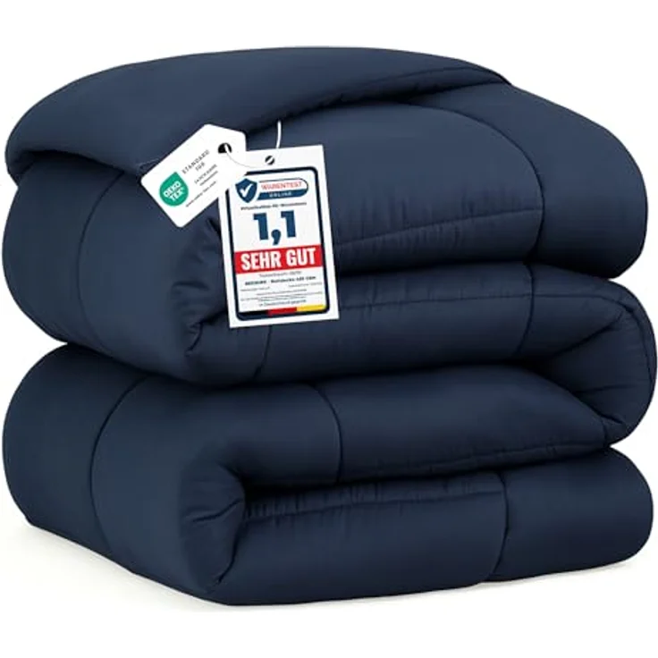 BEDSURE Bettdecke 200x200 Winterdecke 450gsm - Warm Winterdecke 200x200 cm für Winter, Waschbar Dicke Winterbettdecke, Marineblau – Bild 2