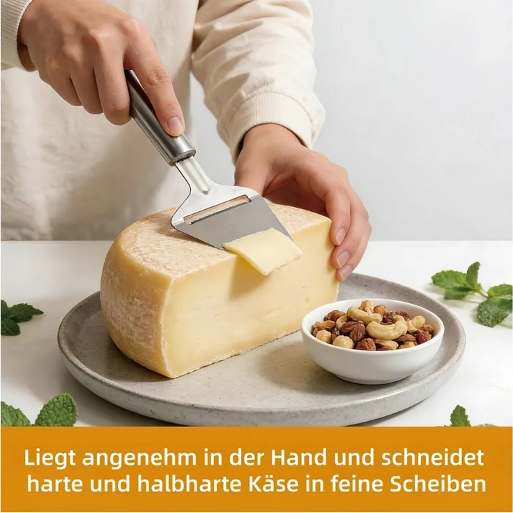 FOUORTUNATE-BEE Käsehobel 2er Set Käseschneider für weichen & harten Käse, (2-St), Käsehobel Set für gleichmäßige Scheiben – Bild 4