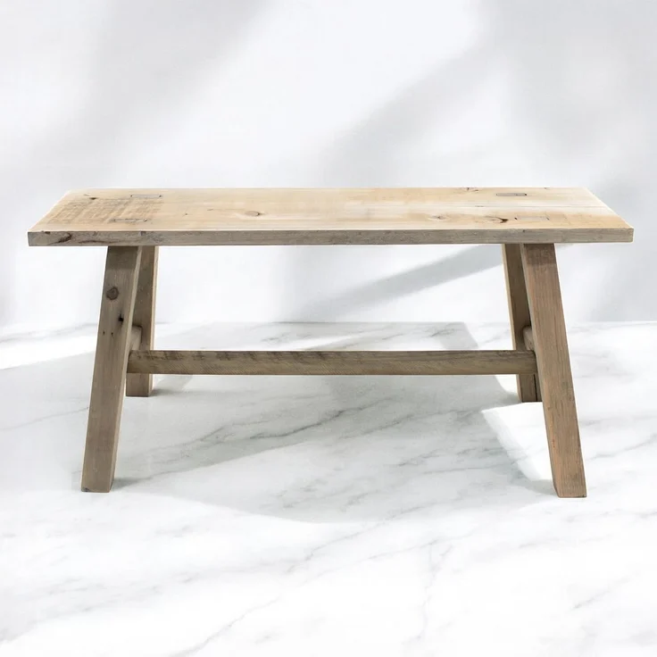 Spetebo Blumenbank Deko Bank aus altem Holz - 58 cm x 27 cm (Stück, 1 St, Dekorative Holzbank), Blumenbank für den Garten – Bild 2