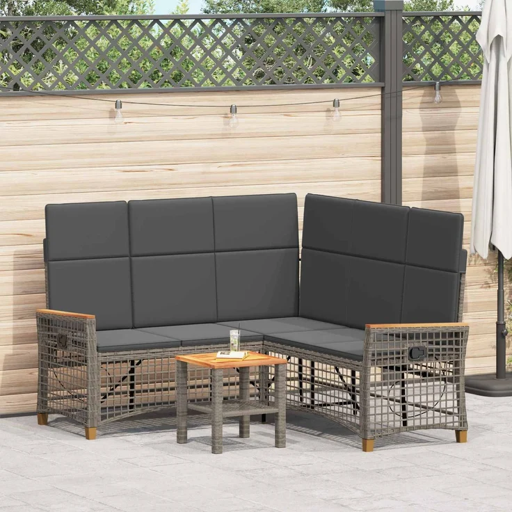 vidaXL Garten Liegesofa Set Grau und Dunkelgrau 164 x 164 x 112 cm 42026824 – Bild 1
