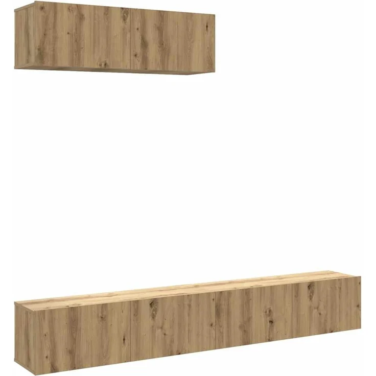 3 pcs TV-Wandschrank, TV Hängeboard Hängeschrank Artisan-Eiche 100x30x30 cm Holzwerkstoff – Bild 2