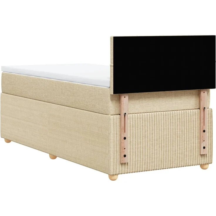 vidaXL Boxspringbett mit Matratze Creme 90x190 cm Stoff 3287316 – Bild 6