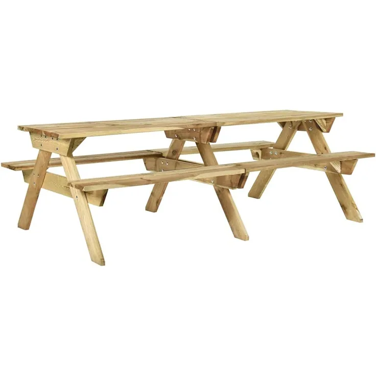 Gartentische, Picknicktisch mit Bänken 220 x 122 x 72 cm Kiefernholz Imprägniert