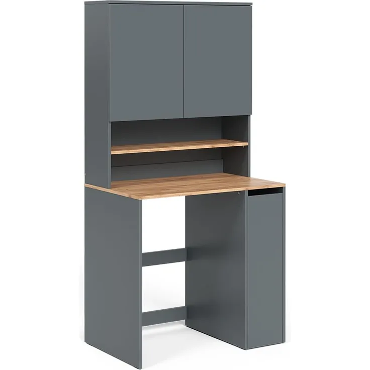 Waschmaschinenschrank Viktor Anthrazit/Goldkraft Eiche 93.6 x 88.2 cm 2 Teile mit Regal Vicco