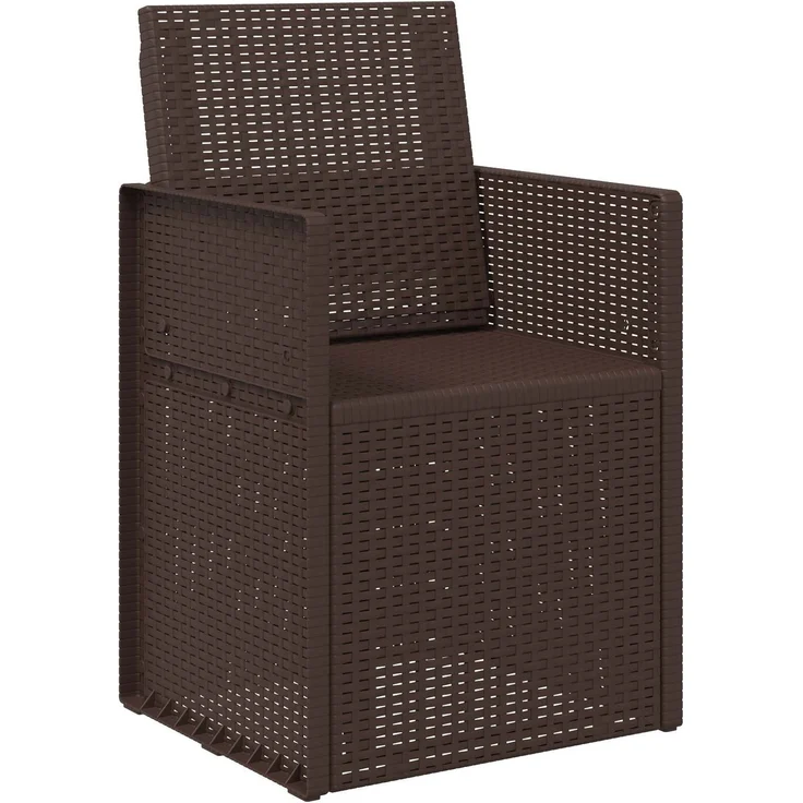 vidaXL Garten Esszimmerstühle 2 pcs Braun PP 899962 – Bild 4