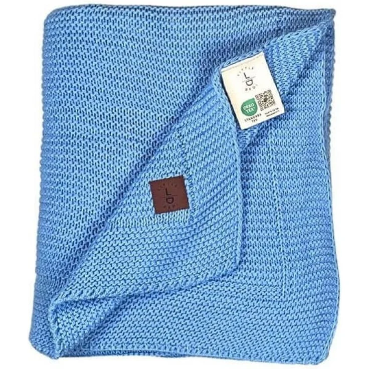 Babydecke Baby Strickdecke, Babydecke, Weich & Atmungsaktiv, 80x100cm, Blau, Little Dedi – Bild 1