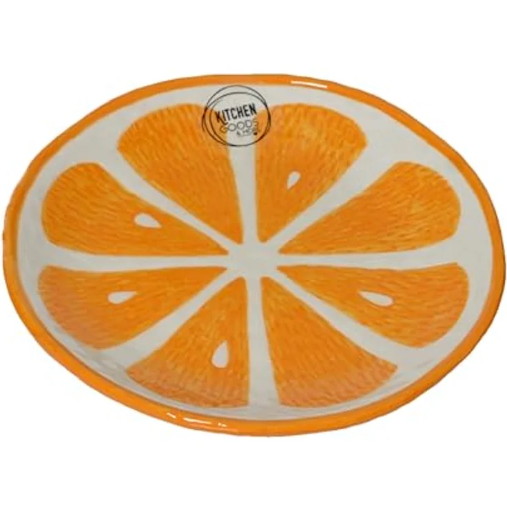 Decoris season decorations Frühstücksteller, Teller 16cm Keramik im Orangen Design Orange / Weiß – Bild 2