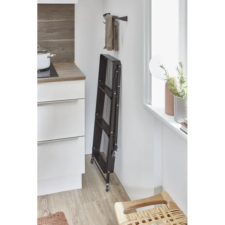 Homes & Jones Küchentrolley Bastian 31x44x78 cm aus schwarzem Metall - Rollwagen mit 3 Ablagen - Moderner Servierwagen für Küche, Essbereich & Haushalt - mobil, platzsparend – Bild 5
