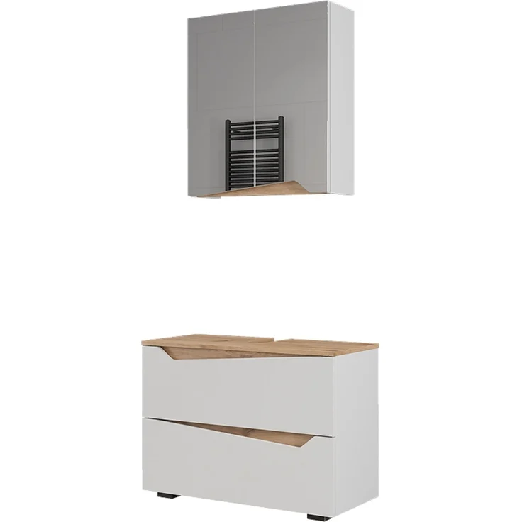 Badmöbel-Set Marelle Weiß/Artisan-Eiche 2-teilig Vicco – Bild 1