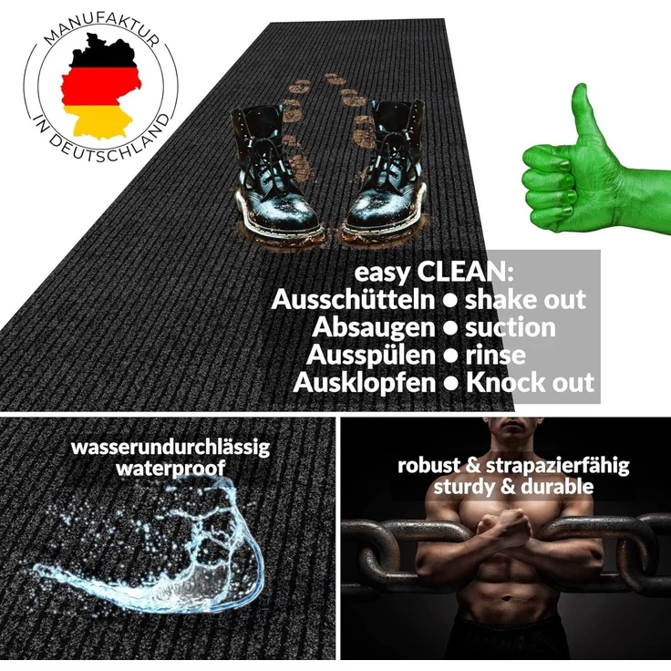 ANRO Läufer, Eckig, Höhe: 3 mm, Textil – Bild 2