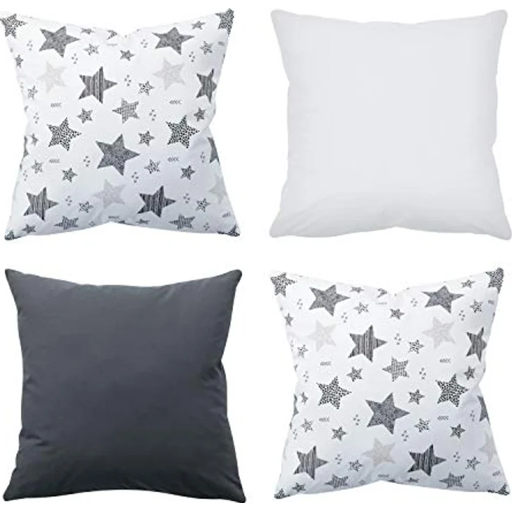 Amilian Dekokissen 4er Set - Dekokissen mit Füllung - 40x40 cm - Deko Kissen – Bild 2