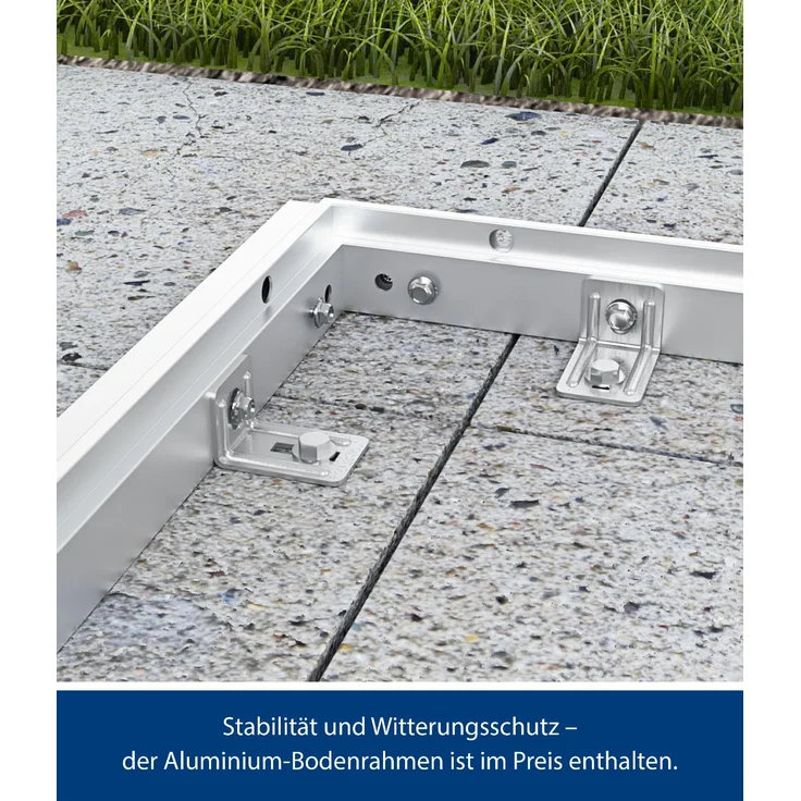 Hörmann Metall-Gerätehaus Berry Modern mit Pultdach Typ 2, 248 x 283 cm, moosgrün, 7 m²,2-flüglige Tür – Bild 5