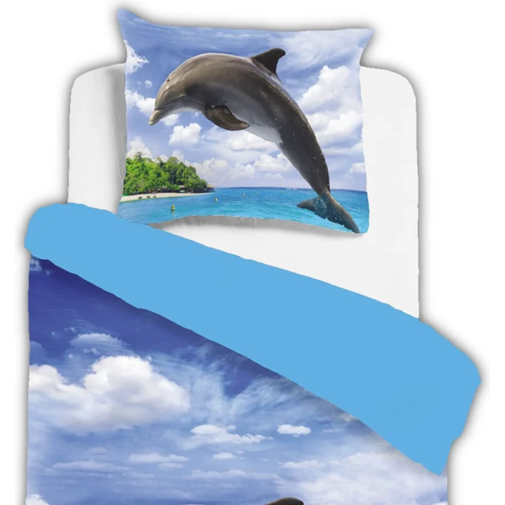 Delfin Insel Bettwäsche Digitaldruck ESPiCO Sleep and Dream 135 x 200 + 80 x 80 cm – Bild 2