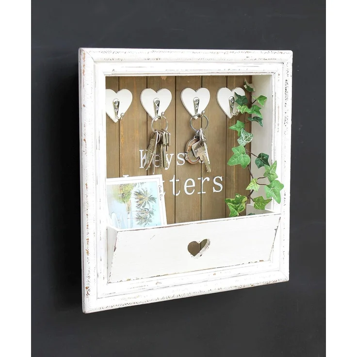 Wandorganizer Vintage Schlüsselboard Holz Ablage 93857 Briefablage Shaby Chic – Bild 9