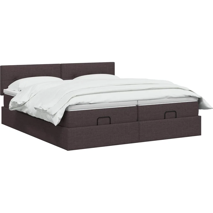 vidaXL Ottoman-Bett mit Matratze und LED Dunkelbraun 200 x 200 cm 3457283 – Bild 3