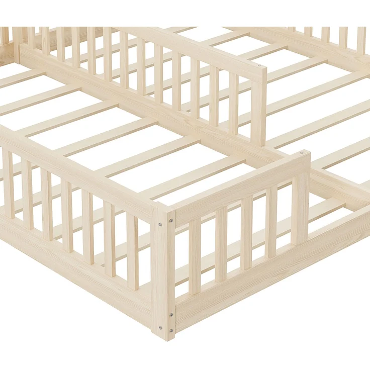 Kinderbettanlage 2x 90x200 cm, mit Schutzgittern und Lattenrosten, Ohne Matratze – Bild 10