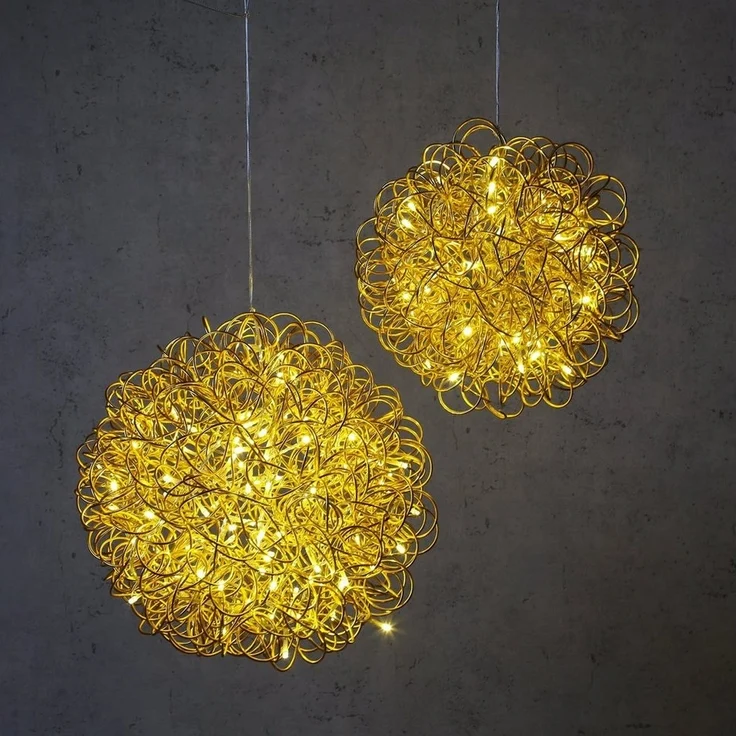 MARELIDA LED Kugelleuchte LED 3D Drahtkugel SPHERE Leuchtkugel Ball 30cm 50LED Draht für Außen, LED Classic, warmweiß (2100K bis 3000K) – Bild 3