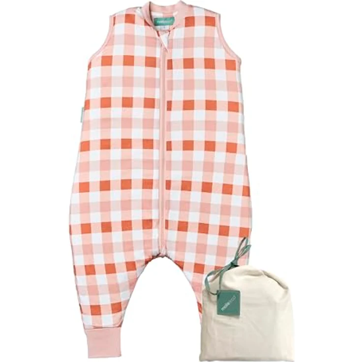 molis&co - Baby Schlafsack mit Füßen - Ideal für Frühling und Herbst - Babyschlafsack mit Füßen 1 tog - Leicht gepolstert - 100% Baumwolle (Oeko-TEX 100), Premium Qualität - Canyon Check (80 cm) – Bild 2