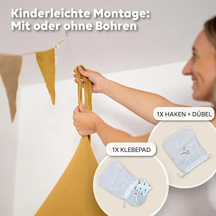 lilimaus Betthimmel Hochwertiger Baldachin Betthimmel Kinderzimmer, Gold Applikation, Stilvoller Baldachin für Baby- und Kinderzimmer – Bild 4
