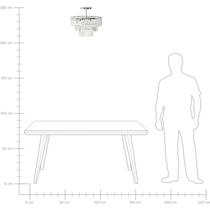 'Ameneiro' Kronleuchter 6-flammig, Metall transparent silber Kristall-Optik, 45 x 45 x 42 cm – Bild 7