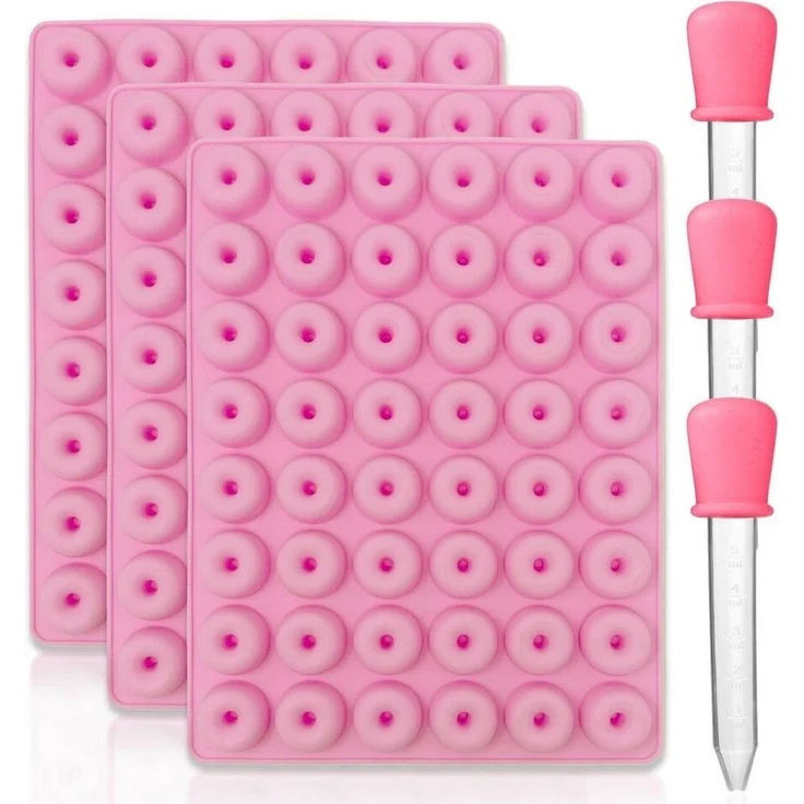 mixed24 Donutform 3x Silikon Mini Donut Backform inkl. Pipette, (6-tlg), Donutform geeignet für Hundeleckerlis, Hundekekse, Süßigkeiten – Bild 2
