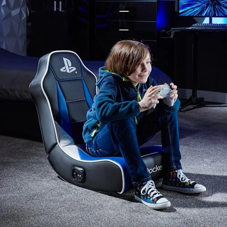 X Rocker Sony Playstation 5 Geist 2.0 Floor Rocker Gaming Sessel mit 2.0 Audiosystem | PS5 Kindersessel – Bild 3