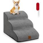3 Stufen Hundetreppe aus Schaumstoff Rutschfeste Hundestufe bis 30 kg Belastbar Grau