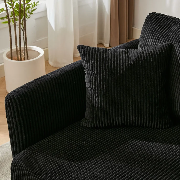 ZUBALIYA Schlafsofa 69.00x23.00 cm, mit Cordbezug, für Wohnzimmer und Apartments, mit stabilem Untergestell, Beige – Bild 11